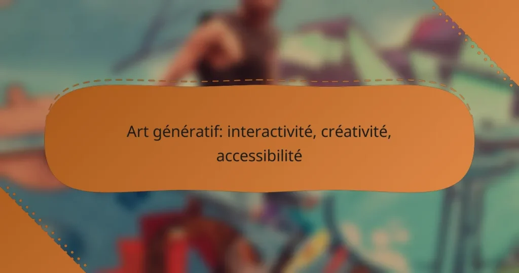 Art génératif: interactivité, créativité, accessibilité