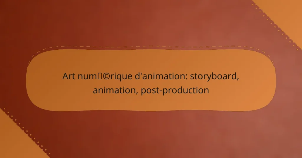 Art numérique d’animation: storyboard, animation, post-production