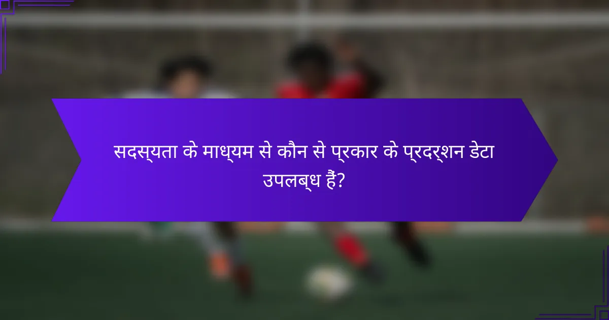 सदस्यता के माध्यम से कौन से प्रकार के प्रदर्शन डेटा उपलब्ध हैं?